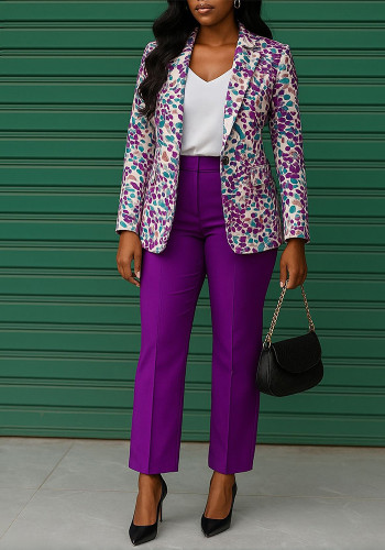 Women's Fashion Chic Suit Slim Fit Blazer Pants Set