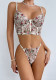 Women's Lingerie Ouleina Retro Boned Bra Set