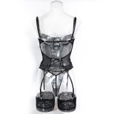 Women's Lingerie Tight Fitting See-Through Lace Two-Piece Set