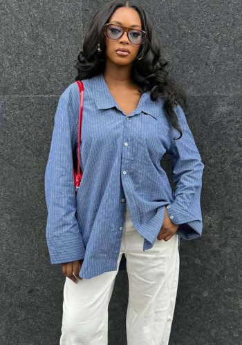 Women's Chic Career Loose Slim Fit Long Sleeve African Trendy Shirt