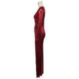 Women's Fashion Sexy V-Neck Slit Evening Dress