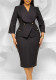 Women's Fashion Chic Turndown Collar Three-Quarter Sleeve African Dress