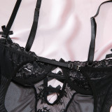 Women's Lingerie Tight Fitting See-Through Lace Two-Piece Set