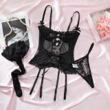 Women's Lingerie Tight Fitting See-Through Lace Two-Piece Set