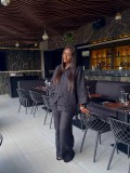 Women's Plus Size Turndown Collar Solid Color African Pants Set