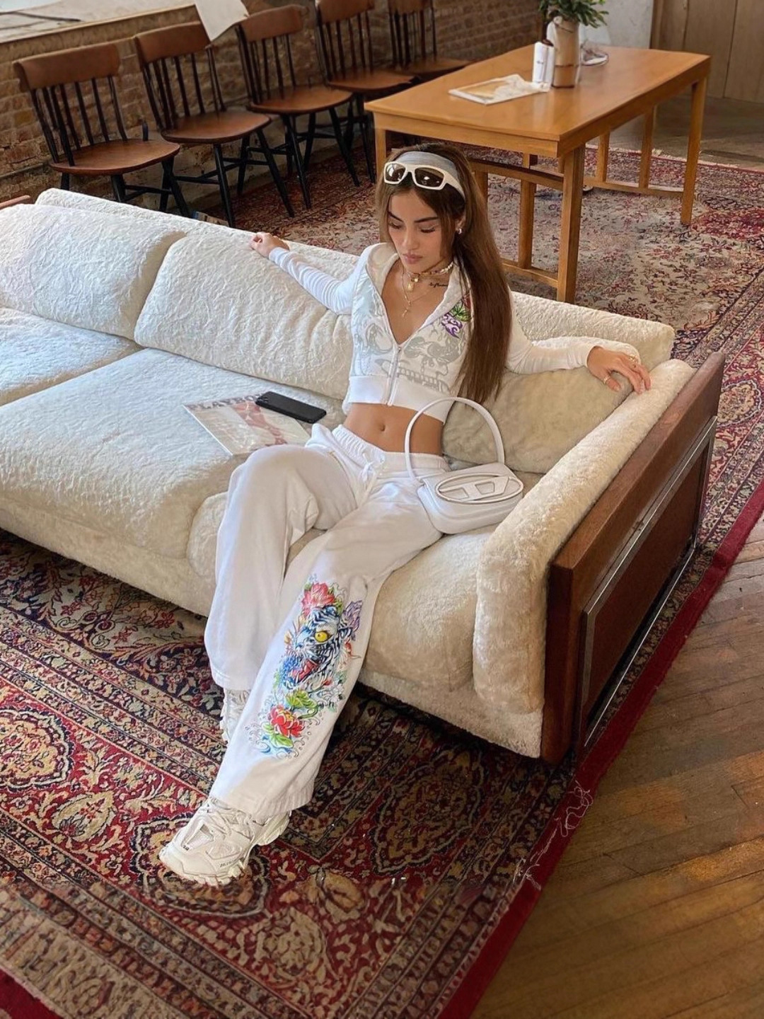 Women's American Street Style Sexy Slim Fit Sport Two Piece Tracksuit Set