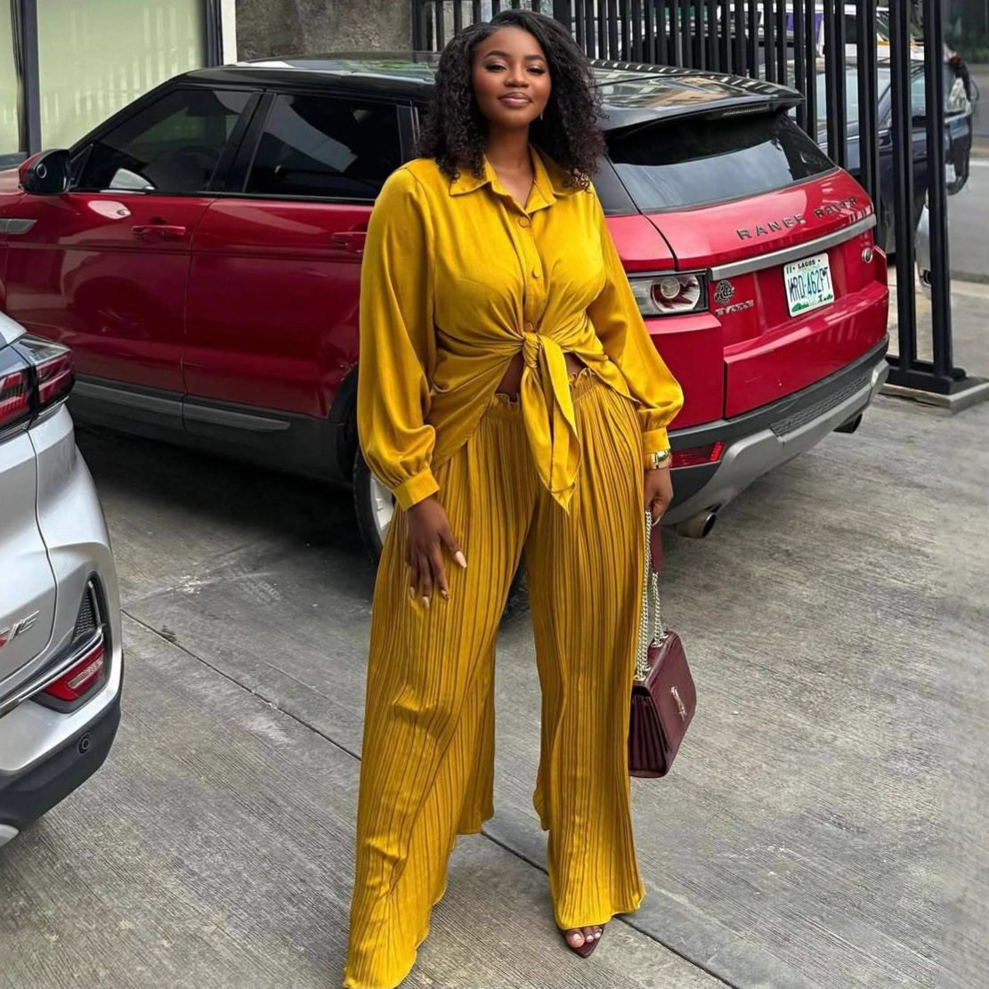 Women's Casual Long Sleeve African Plus Size Trendy Pants Set