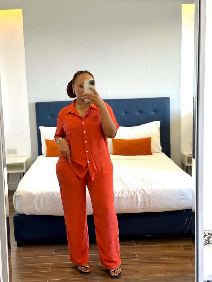 Women's Plus Size Casual Loose Turndown Collar Solid Color African Pants Set