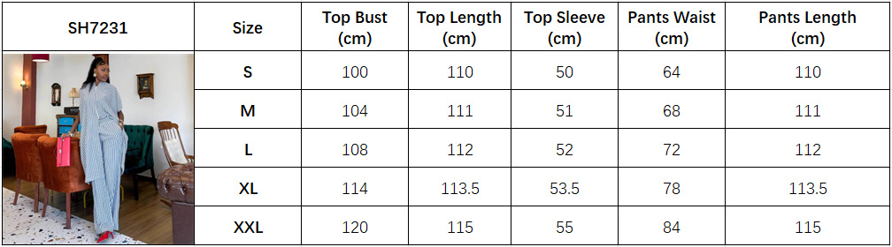 Women's Casual Short Sleeve Striped High Waist African Pants Set