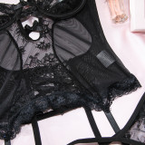 Women's Lingerie Tight Fitting See-Through Lace Two-Piece Set