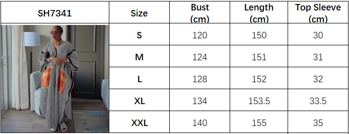 Women's Plus Size Loose Pocket Color Block African Trendy Dress