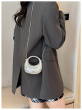 Women's Chain Mini Moon Acrylic Lipstick and Coins Crossbody Bag