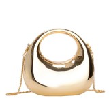 Women's Chain Mini Moon Acrylic Lipstick and Coins Crossbody Bag