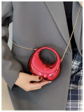 Women's Chain Mini Moon Acrylic Lipstick and Coins Crossbody Bag