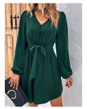 Women's Spring/Autumn Chic Solid Color Long Sleeve Dress