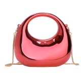 Women's Chain Mini Moon Acrylic Lipstick and Coins Crossbody Bag