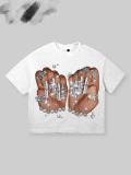Women's Summer American Style Lips Print Crop T-Shirt