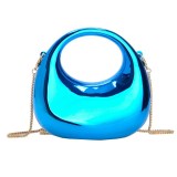 Women's Chain Mini Moon Acrylic Lipstick and Coins Crossbody Bag