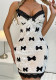 Women's Sexy Fitted Velvet Bow Lace Patchwork Strap Sleepwear Night Dress