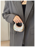 Women's Chain Mini Moon Acrylic Lipstick and Coins Crossbody Bag