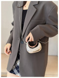 Women's Chain Mini Moon Acrylic Lipstick and Coins Crossbody Bag