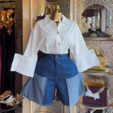 Women's Autumn Fashion Turndown Collar Shirt Top
