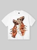 Women's Summer American Style Lips Print Crop T-Shirt