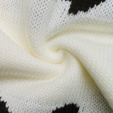 Women's Autumn Casual Knit Jacquard Bow Tie-Front Cardigan