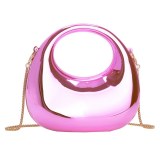 Women's Chain Mini Moon Acrylic Lipstick and Coins Crossbody Bag