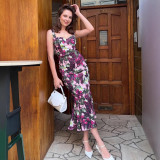 Women American Holidays Summer Sexy Printed Sleeveless Strap Dress
