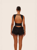 Women Lace Vest and Shorts Two-Piece Set