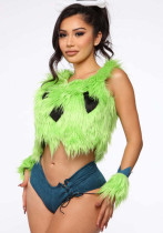 Halloween/Christmas Sexy Role-Playing Green Monster Strapless Two-Piece Set