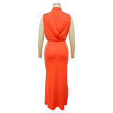 Women's Solid Color Sexy Side Slit Sleeveless Fashion Dress