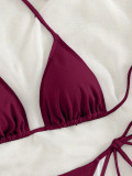Women Solid Tie-Up Sexy Bikini Two Pieces Swimwear