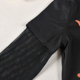 Women Autumn Patchwork Mesh Printed Dress