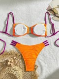 Women Color Block Sexy Tie-Up Bikini Swimwear