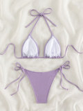 Women Solid Tie-Up Sexy Bikini Two Pieces Swimwear