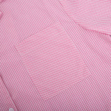 Women spring plaid long-sleeved top and shorts pajamas two-piece set