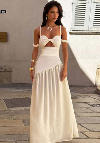 Women Off-Shoulder Patchwork Summer Sexy Hollowed-Out Holiday Dress