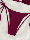 Women Solid Tie-Up Sexy Bikini Two Pieces Swimwear