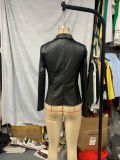 Women Autumn Sexy Pocket Pu-Leather Jacket