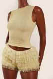 Women Lace Vest and Shorts Two-Piece Set