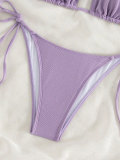 Women Solid Tie-Up Sexy Bikini Two Pieces Swimwear