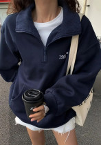 Women Autumn/Winter Casual Solid Sports Hoodies Long-sleeved half-zip top Women Autumn/Winter Casual Solid Sports Hoodies Long-sleeved half-zip top