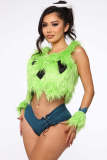 Halloween/Christmas Sexy Role-Playing Green Monster Strapless Two-Piece Set