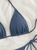 Women Solid Tie-Up Sexy Bikini Two Pieces Swimwear