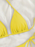 Women Solid Tie-Up Sexy Bikini Two Pieces Swimwear