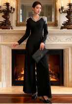 Women Rhinestone-Studded Solid Jumpsuit