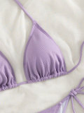 Women Solid Tie-Up Sexy Bikini Two Pieces Swimwear
