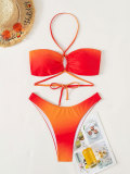 Women Halter Neck Mesh Swimwear Set